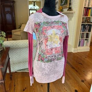 Vintage Free People Graphic Long Sleeve T-Shirt